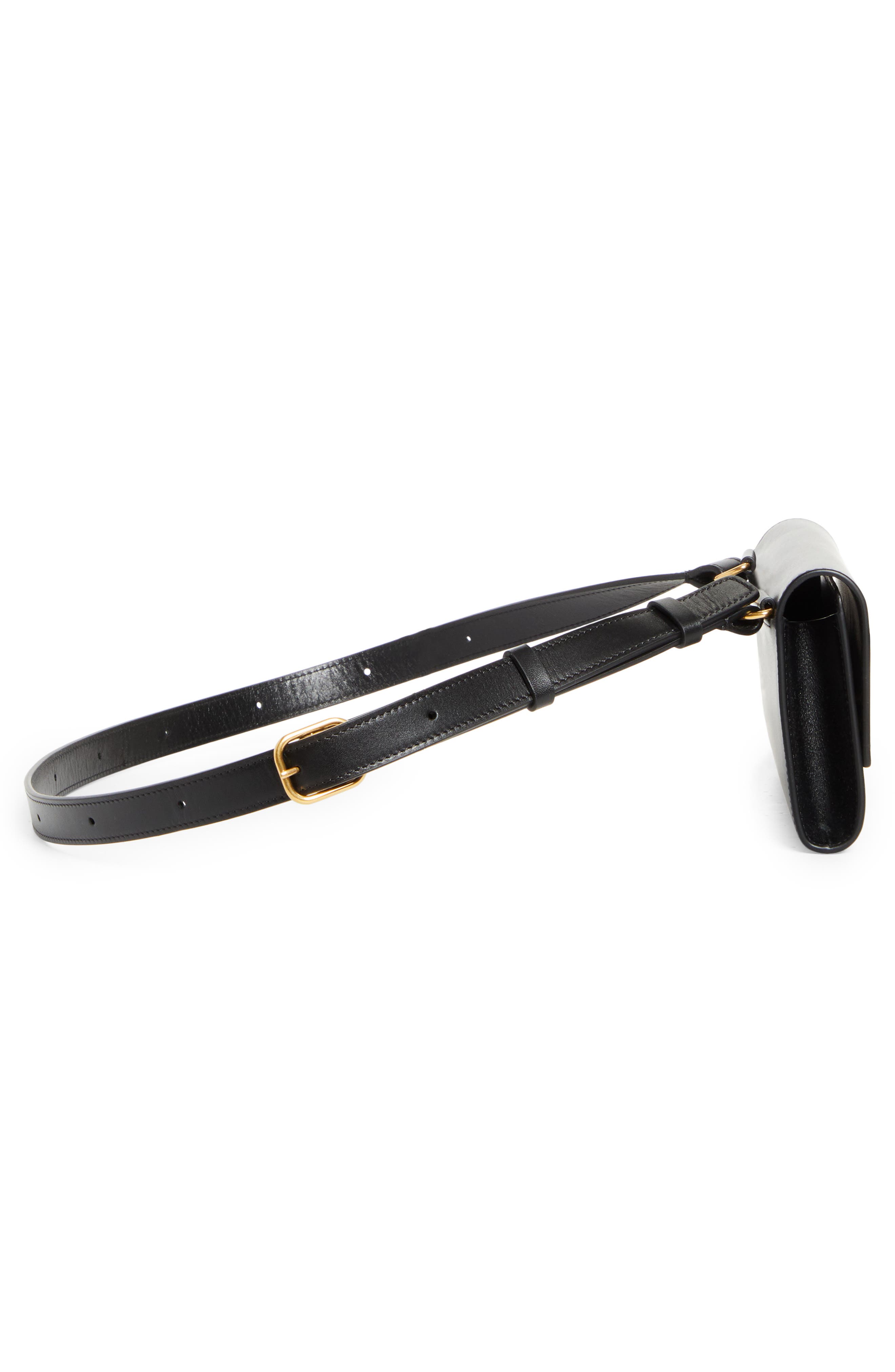 The Row Leather Belt Bag, Alternate, color, Black