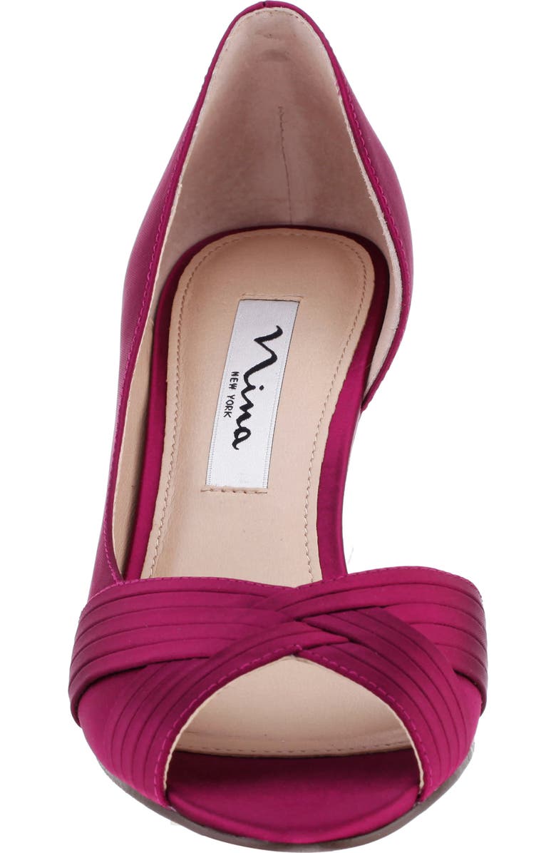 Nina Contesa Open Toe Pump, Alternate, color, Wine