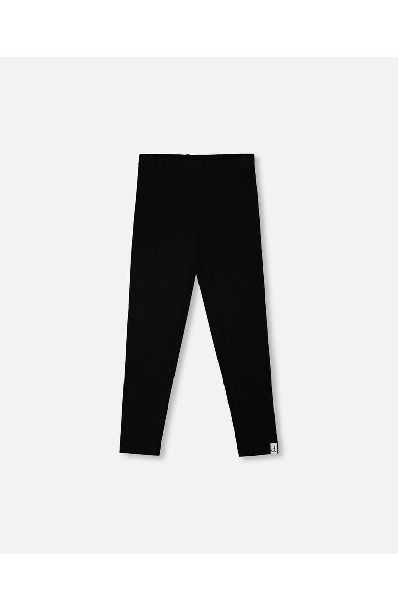 Deux par Deux Full-Length Rib Leggings, Main, color, Black