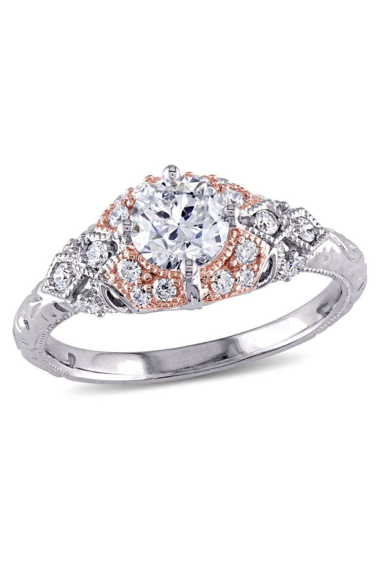 Diamond Vintage Engagement Ring 14k Two-Tone, Main, color, 14k Two-Tone Gold
