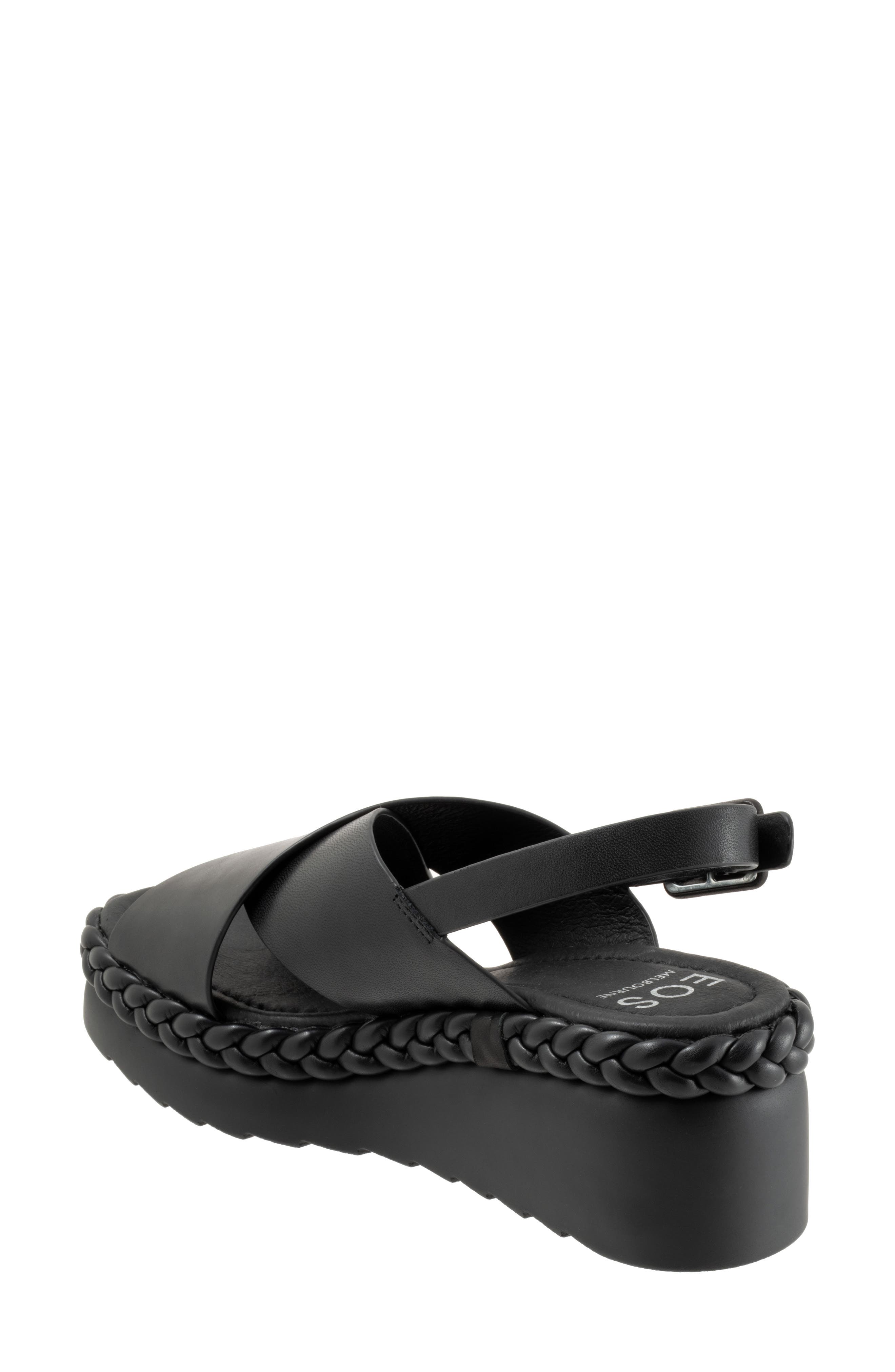 EOS FOOTWEAR Melia Platform Wedge Sandal, Alternate, color, Black