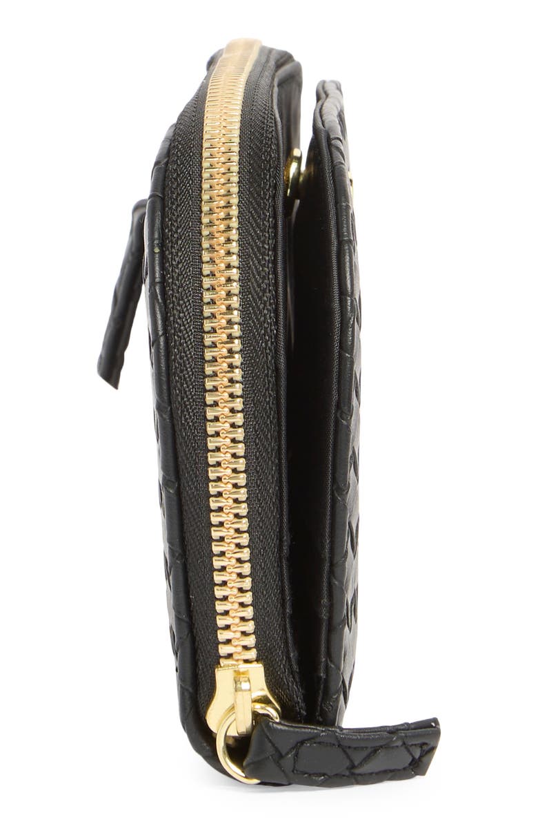 MUNDI SMALL LEATHER GOODS Candice Woven Clutch, Alternate, color, 08N-Black