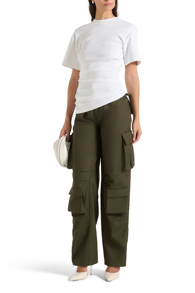 Emilie Tailored High Rise Cargo Trousers, Alternate, color, Olive