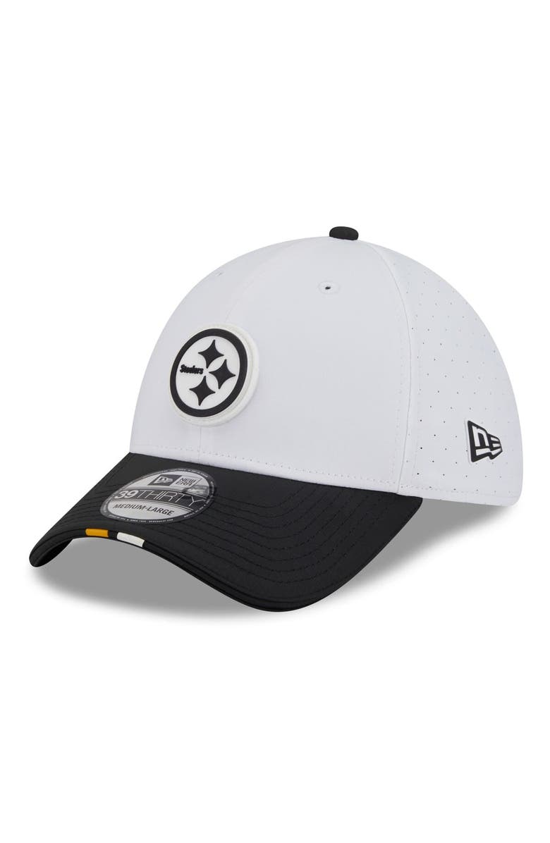 New Era Men's New Era White/Black Pittsburgh Steelers 2025 NFL Training Camp 39THIRTY Flex Hat, Alternate, color, White
