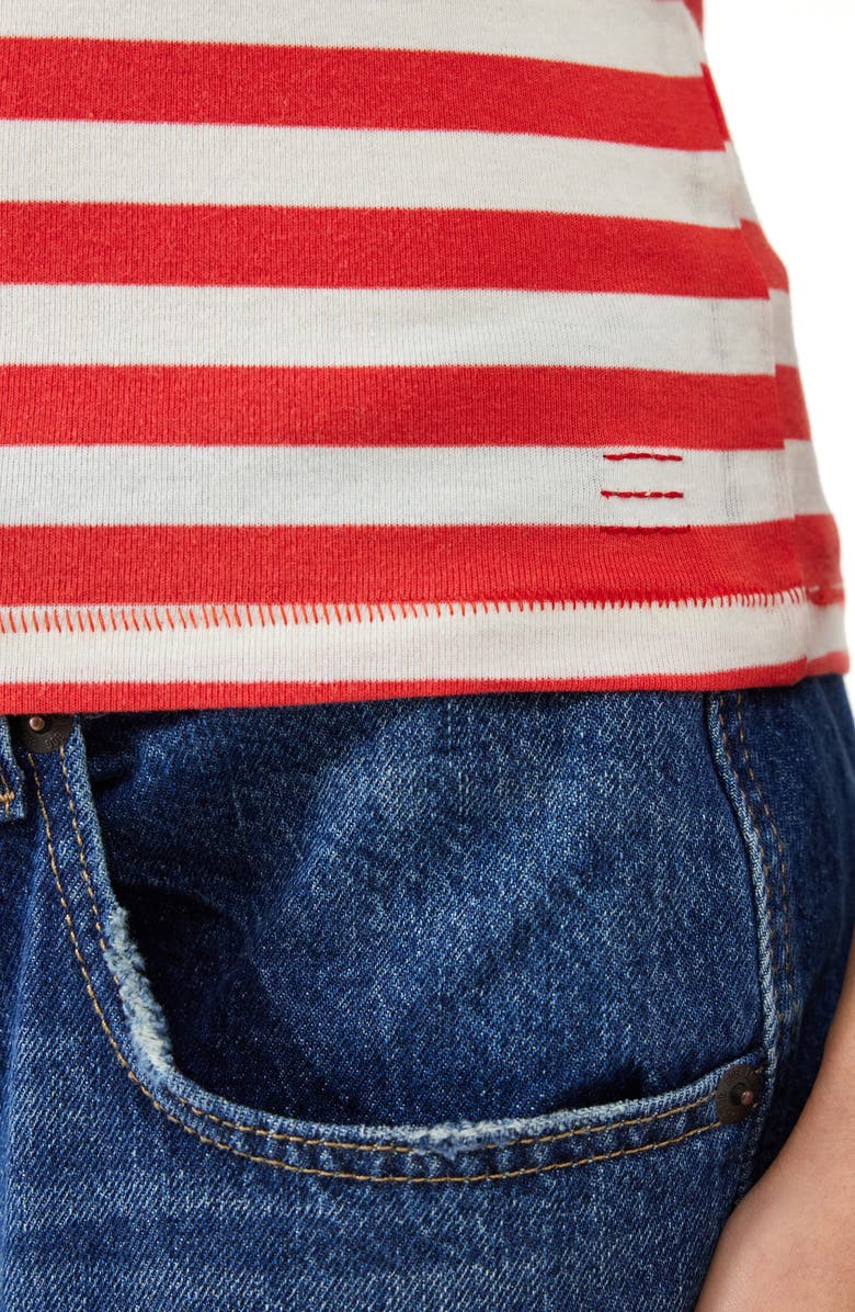 BDG Urban Outfitters Stripe Baby T-Shirt, Alternate, color, Red