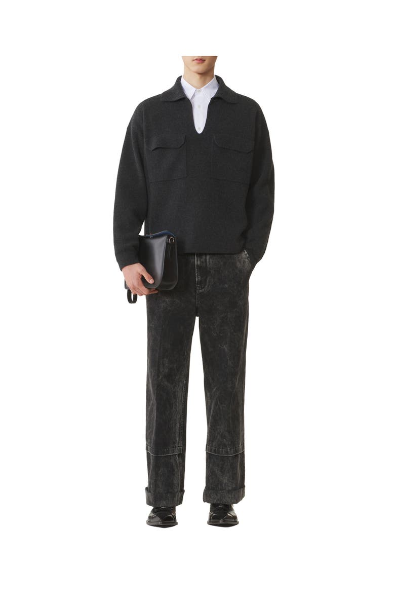 Lanvin Cashmere Polo, Alternate, color, Heather Grey