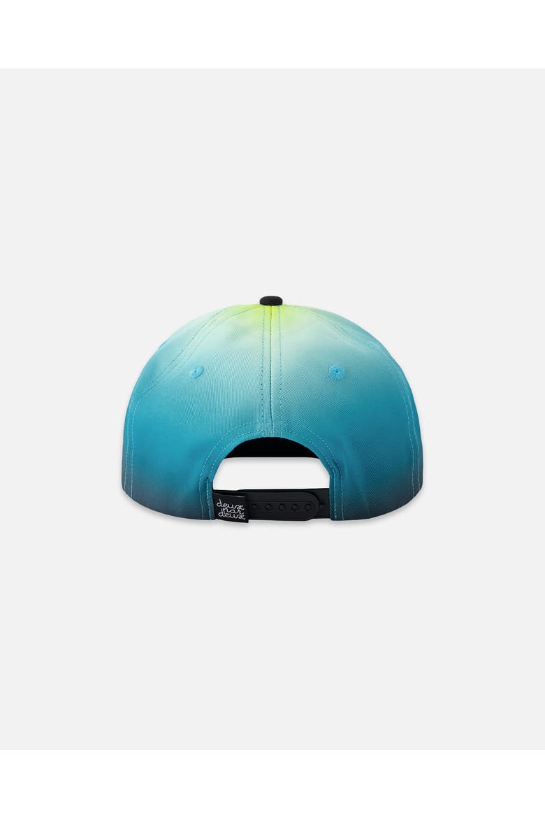 Boy Flat Brim Gradient Cap, Alternate, color, Lime To Black Gradient