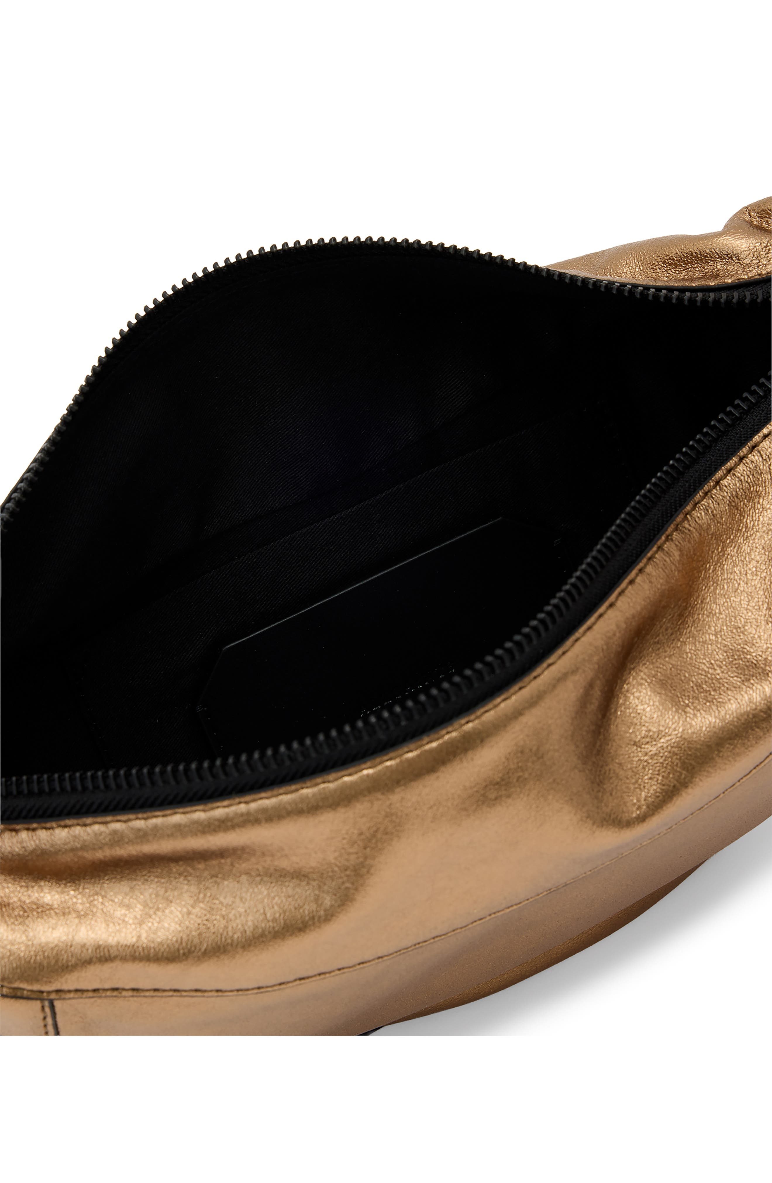 AllSaints Luna Metallic Leather Crossbody Bag, Alternate, color, 