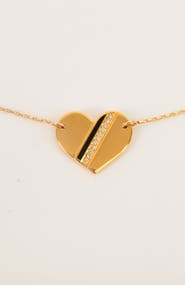 Gwen Beloti Heart Stripe Pendant Necklace