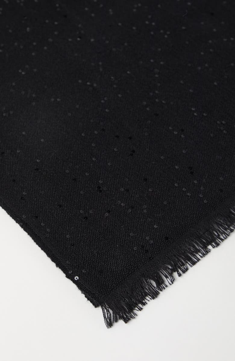 Brunello Cucinelli Cashmere and silk Diamond yarn scarf, Alternate, color, Black