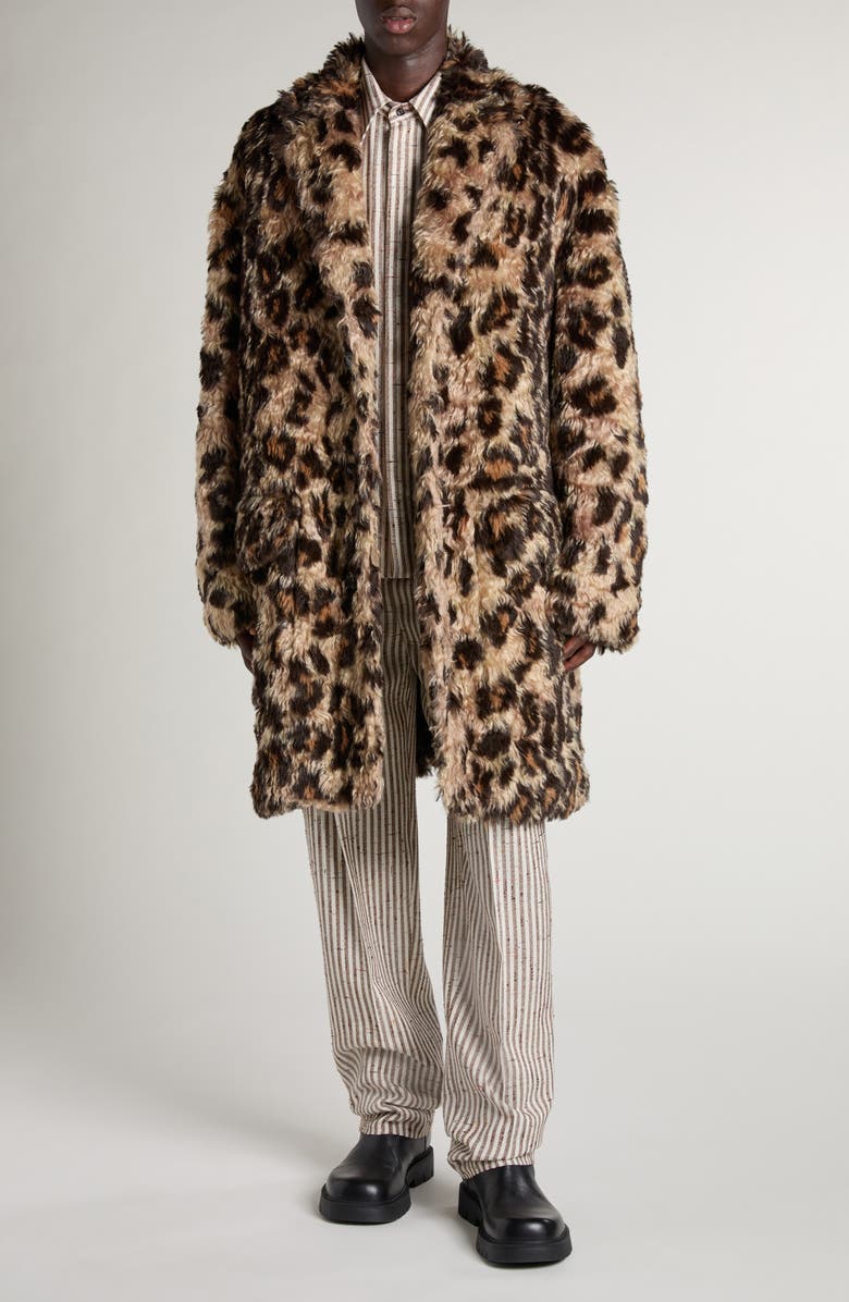 Bottega Veneta Flecked Stripe Pleated Pants, Alternate, color, Talc/ Loam