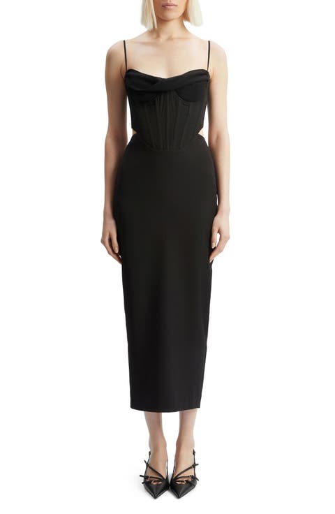Martini Corset Cutout Midi Dress