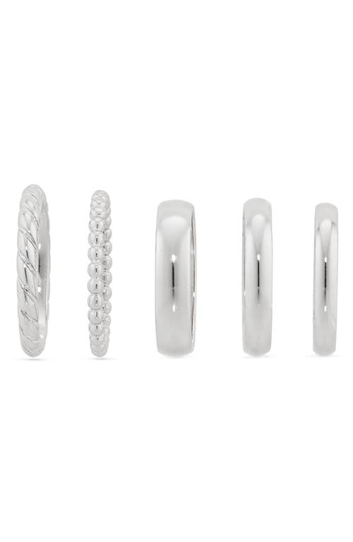 Nordstrom Set Of 5 Assorted Stacking Rings In Metallic