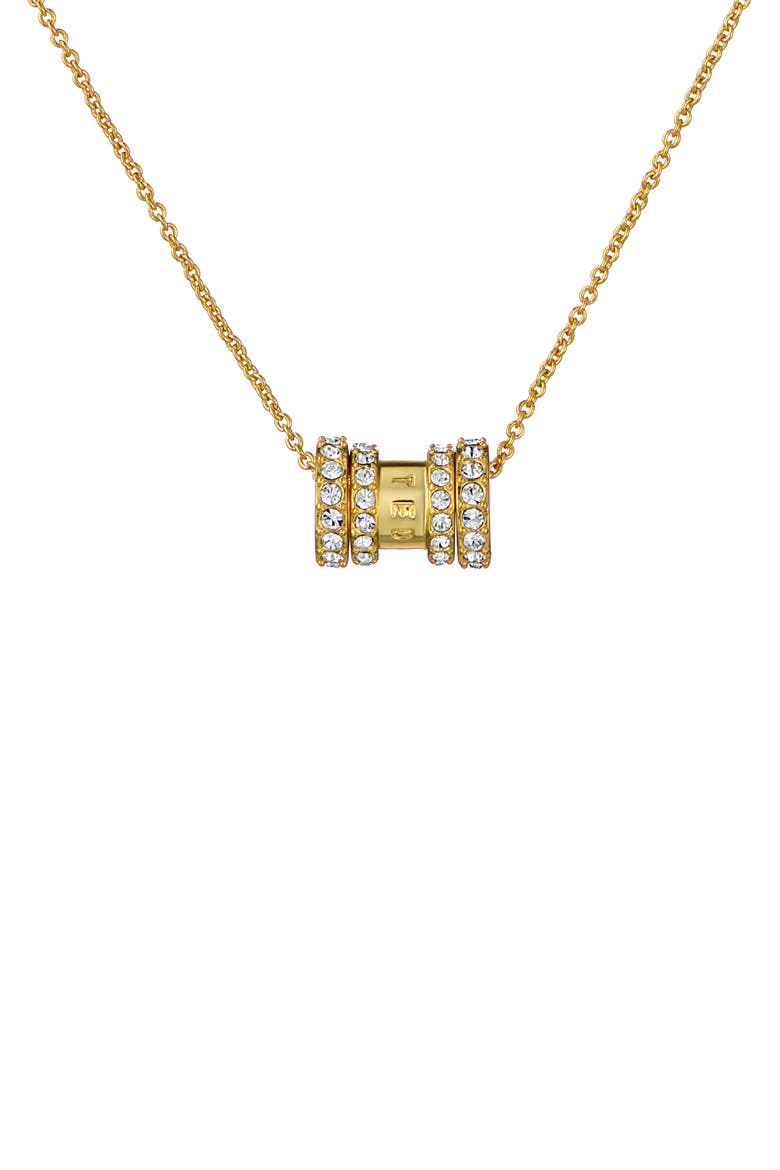 Romie Crystal Roll Pendant Necklace, Alternate, color, GOLD TONE/ CLEAR CRYSTAL