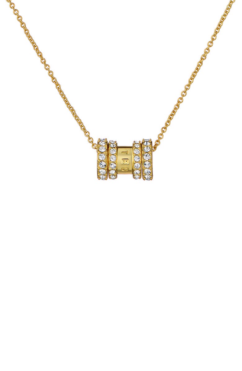 Ted Baker Romie Crystal Roll Pendant Necklace, Alternate, color, Gold Tone/ Clear Crystal