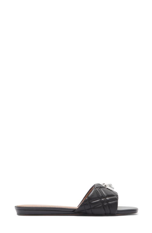 Kurt Geiger London Brixton Quilted Slide Sandal In Black