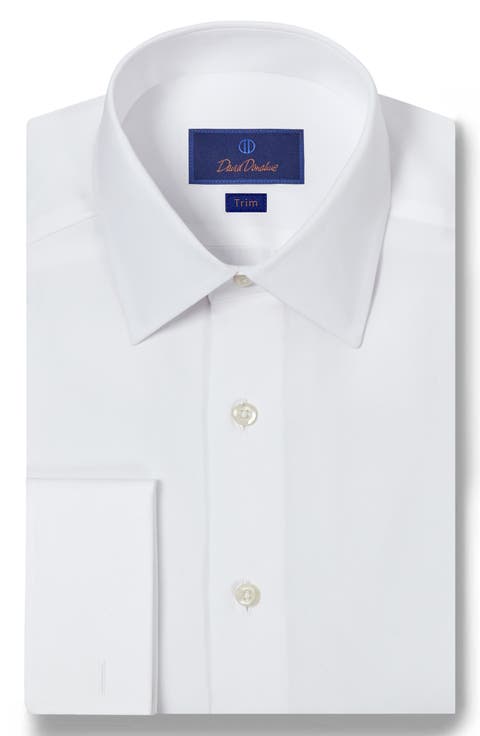 Trim Fit French Cuff Cotton Broadcloth Dress Shirt