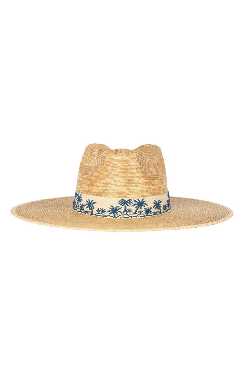Sunshine Tienda Tropical Toile Palm Straw Straw Hat, Main, color, Natural Multi