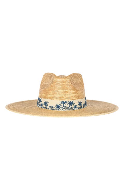 Tropical Toile Palm Straw Straw Hat