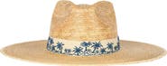 Sunshine Tienda Tropical Toile Palm Straw Straw Hat