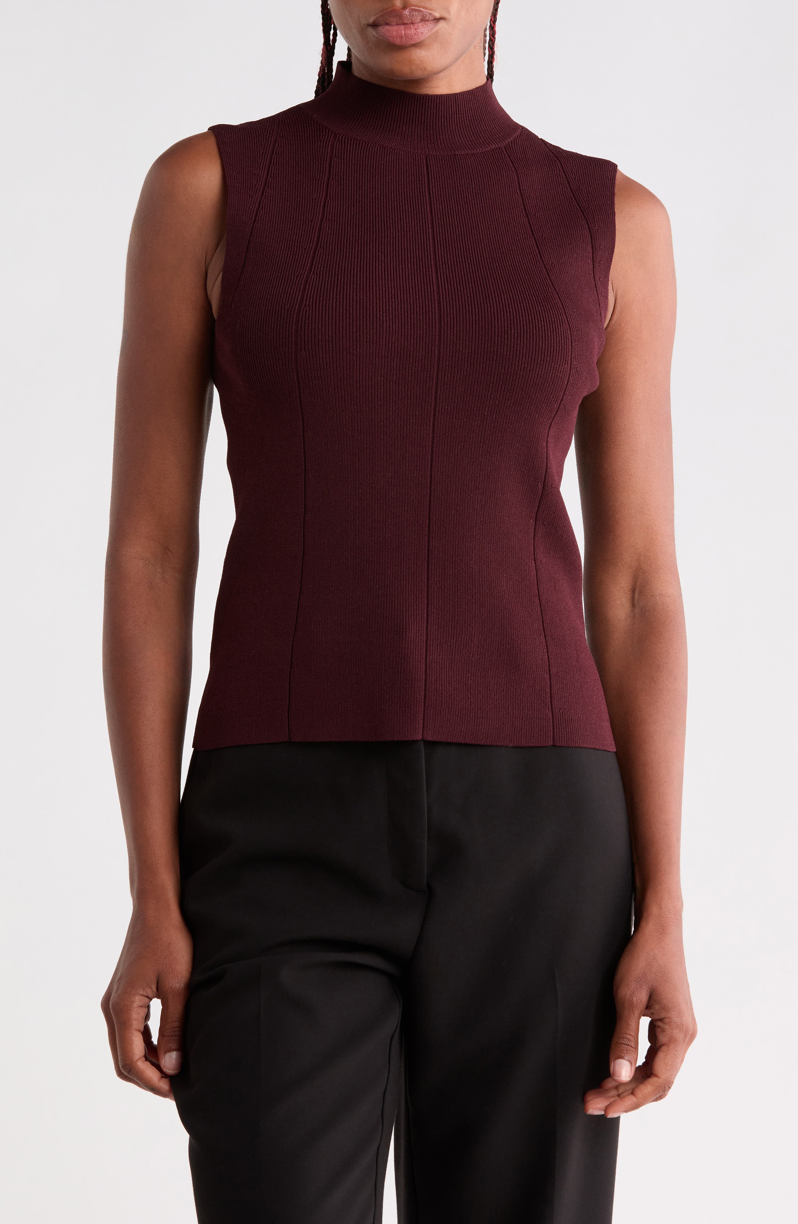 Milan Mock Neck Sleeveless Knit Top