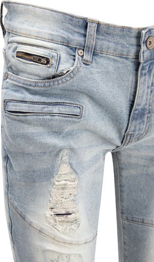 Raw X Moto Rip & Repair Stretch Skinny Jeans