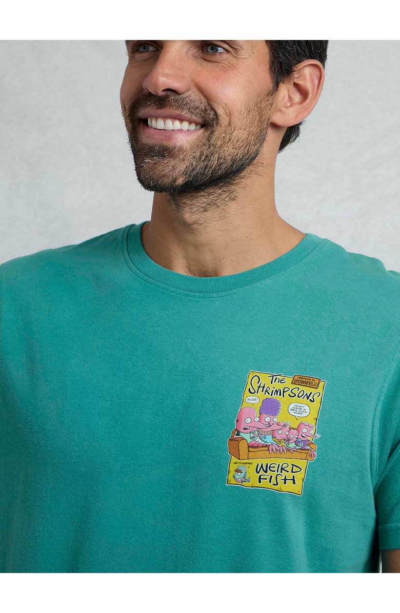 Weird Fish Shrimpsons Back Print Artist T-Shirt, Alternate, color, Viridis