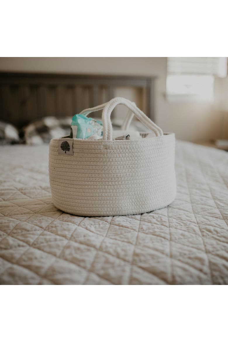 Rope Diaper Caddy, Alternate, color, White