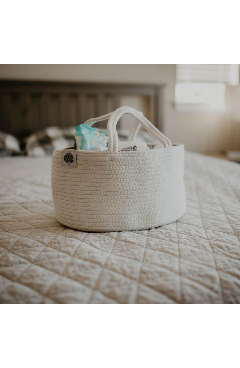 Parker Baby Co. Rope Diaper Caddy, Alternate, color, White