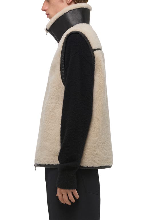 Helmut Lang Reversible Genuine Shearling Vest In Neutral