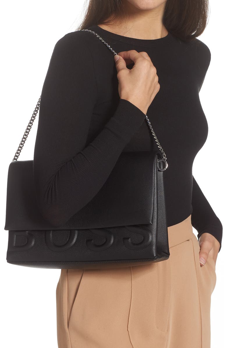 BOSS Rose Faux Leather Clutch, Alternate, color,