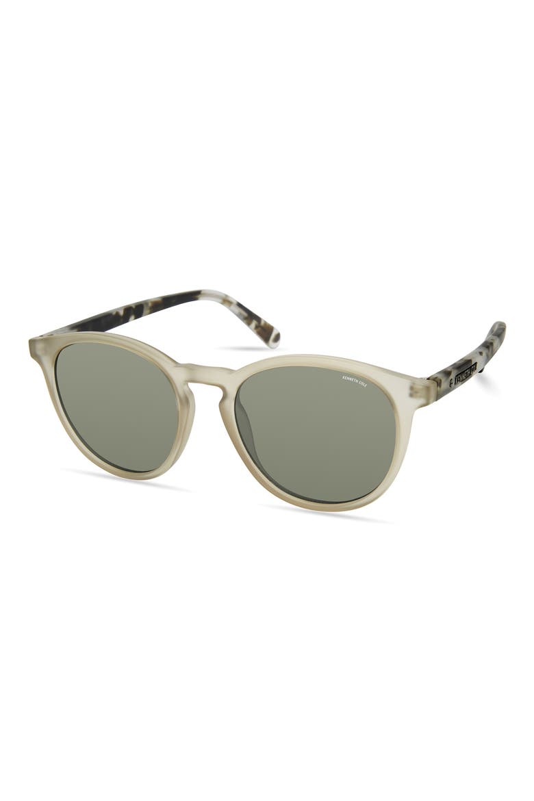 51mm Round Sunglasses, Main, color, MATTE BEIGE / GREEN