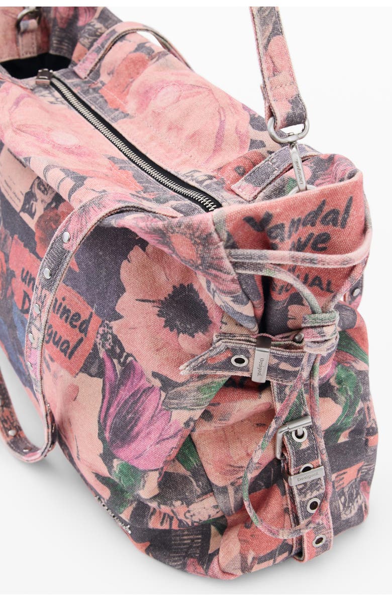 Desigual Collage Denim Tote, Alternate, color, Pink Multi
