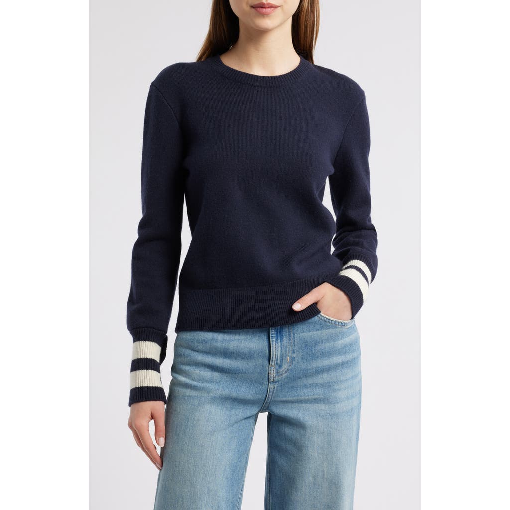 Frame The Club Cashmere Blend Sweater In Navy Multi