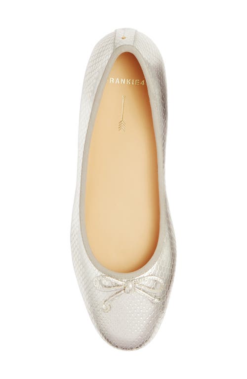 Frankie4 Trinity Flat In Silver Snake Embossed