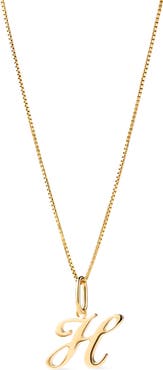 Ana Luisa Solid Yellow Gold - Script Letter Necklace