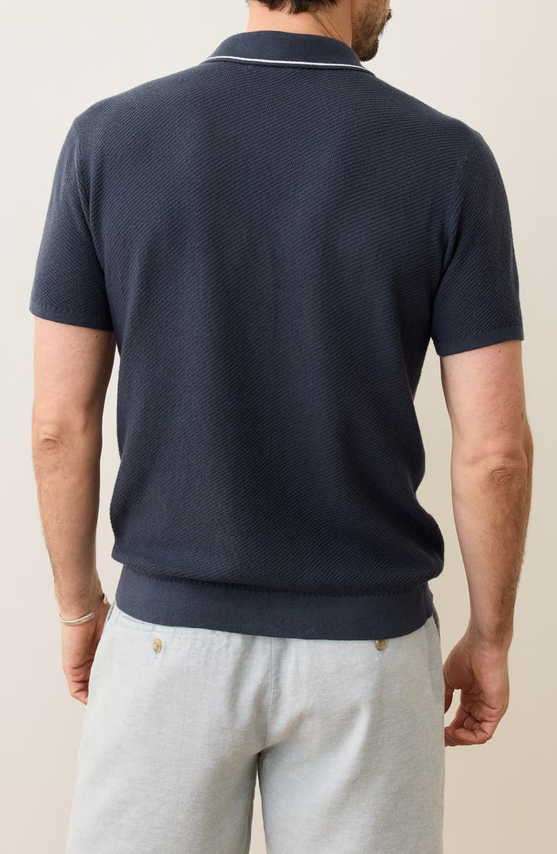 Marine Layer Greyson Short Sleeve Polo Sweater, Alternate, color, India Ink
