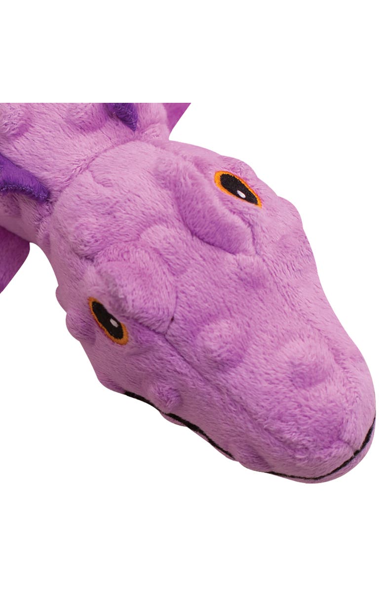 SnugArooz Ellie the Gator, Purple Plush Dog Toy, Squeaks & Crinkles, Alternate, color, Purple
