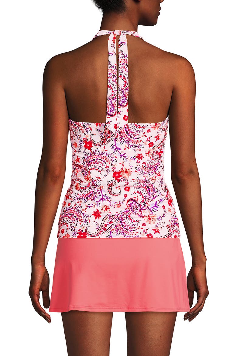 Chlorine Resistant Square Neck Halter Tankini Swimsuit Top, Alternate, color, Wood Lily Multi Floral Paisley