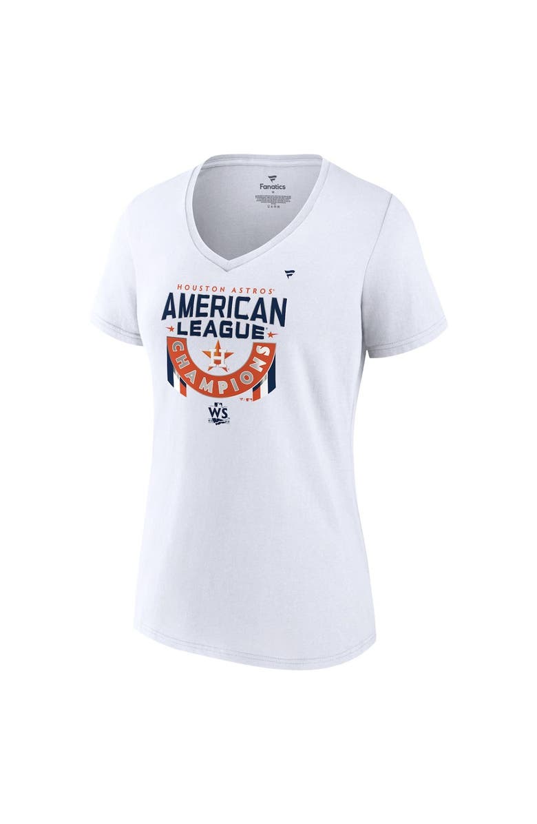 FANATICS Women's Fanatics Branded White Houston Astros 2022 American League Champions Locker Room V-Neck T-Shirt, Alternate, color, 