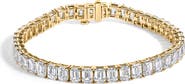Haus of Brilliance IGI Certified 14K Yellow Gold 18 1/2 Cttw Emerald Cut Lab Grown Diamond Tennis Bracelet