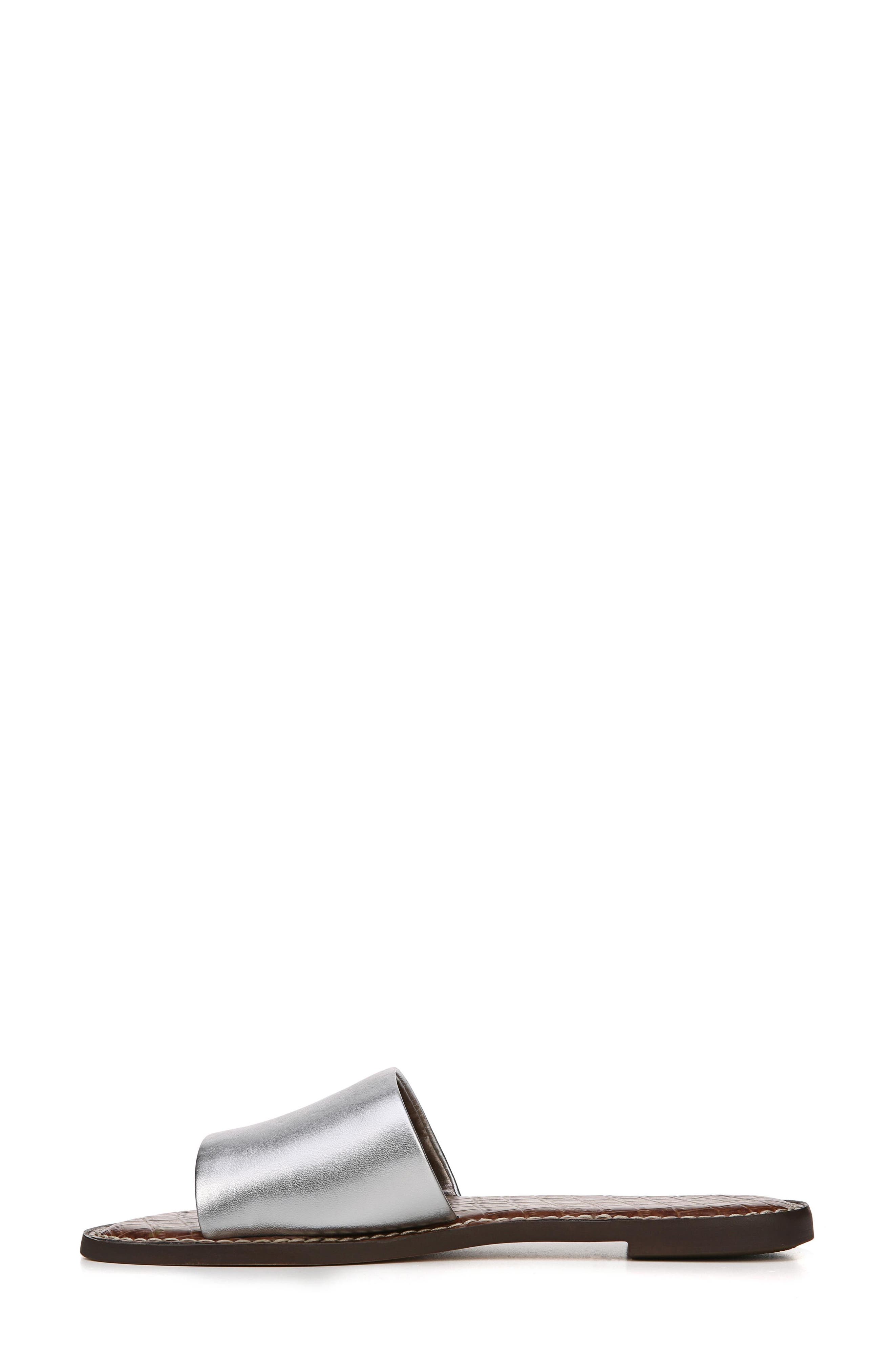 Gio Slide Sandal, Alternate, color, SILVER LEATHER