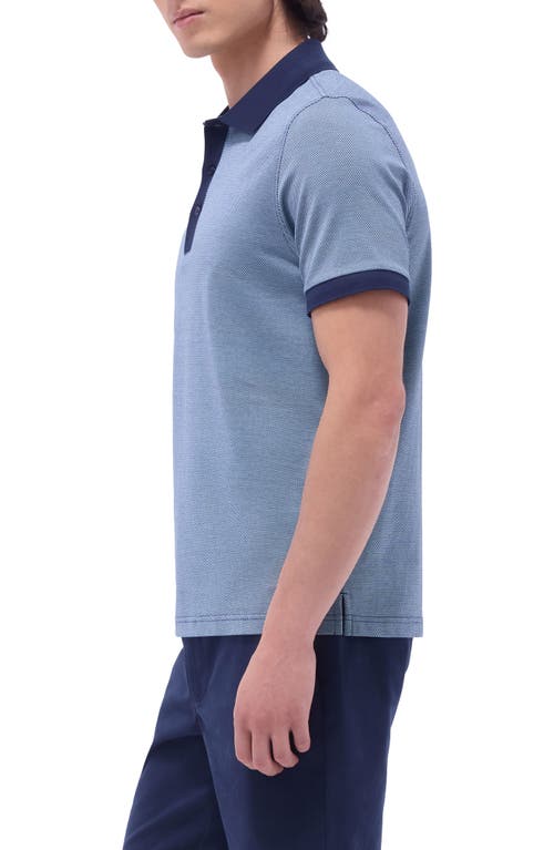 Bugatchi Tipped Cotton Piqué Polo In Navy