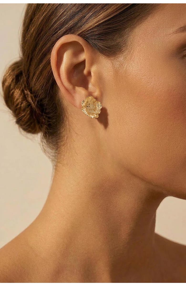 Astor & Orion Poppy Studs Gold, Alternate, color, Gold