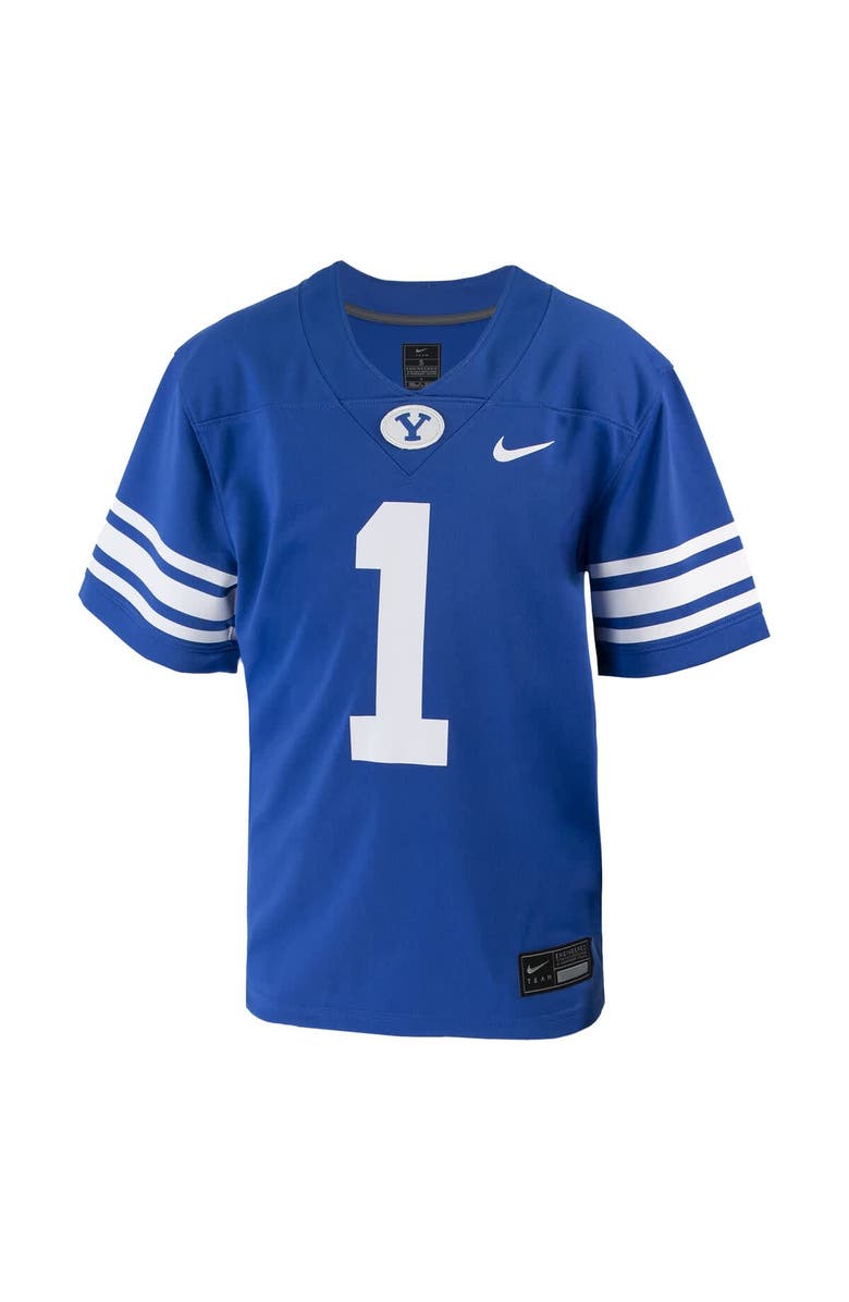 Nike Youth Nike #1 Royal BYU Cougars Untouchable Replica Game Jersey, Alternate, color, 