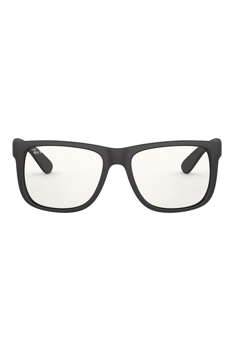 Justin 54mm Rectangular Sunglasses, Main, color, BLACK