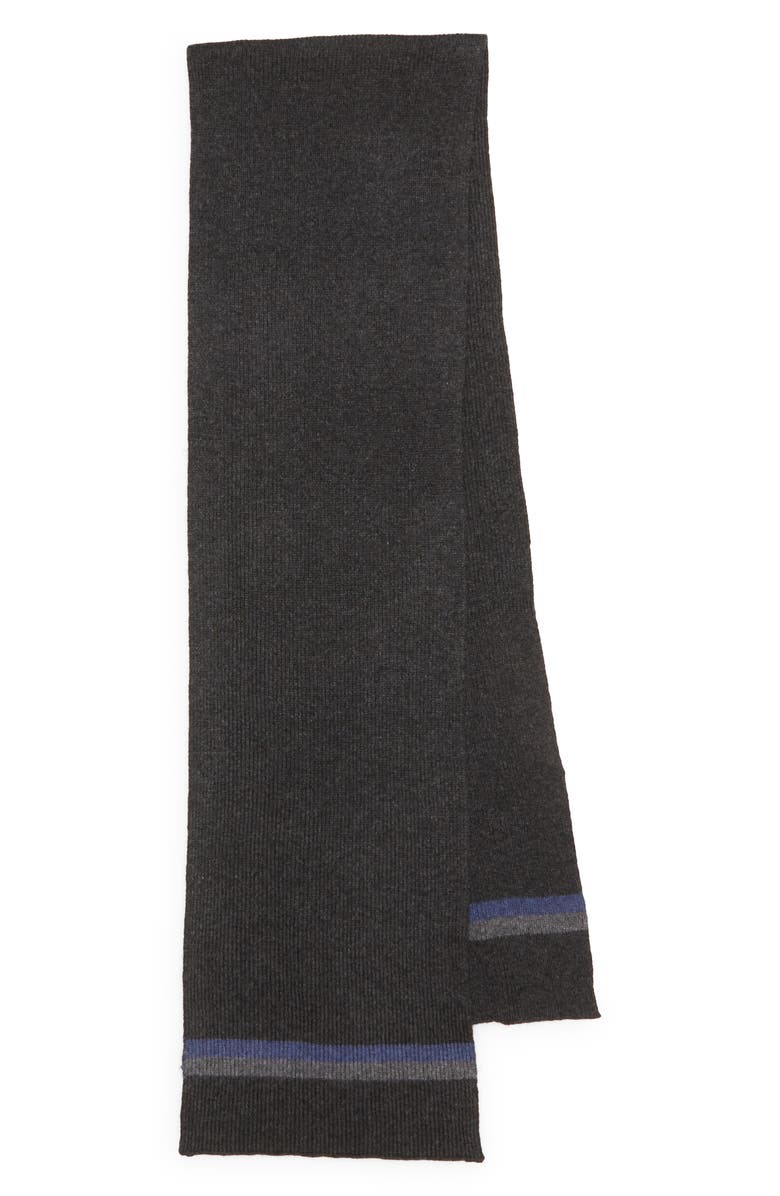 Robert Barakett Tipped Wool and Cashmere Scarf, Alternate, color, Charcoal