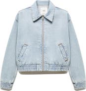 MANGO Denim Bomber Jacket