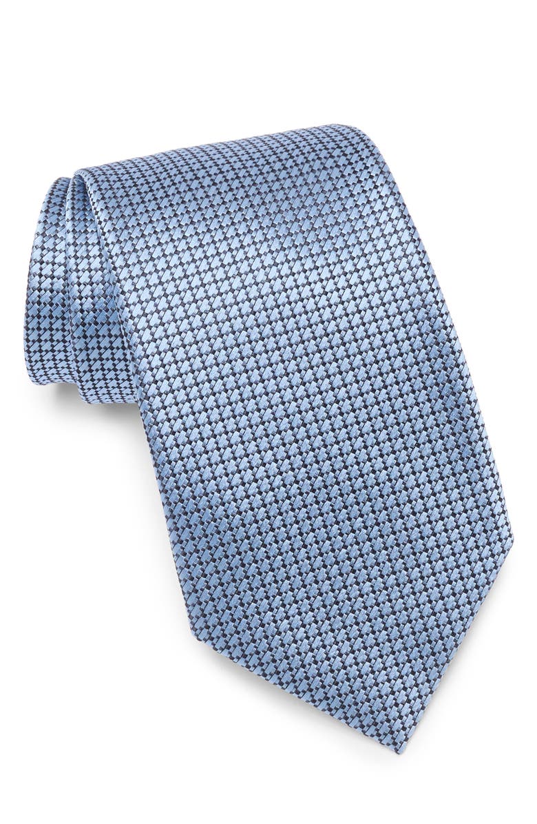 ZEGNA TIES Geometric Silk Tie, Main, color, Bright Blue Solid