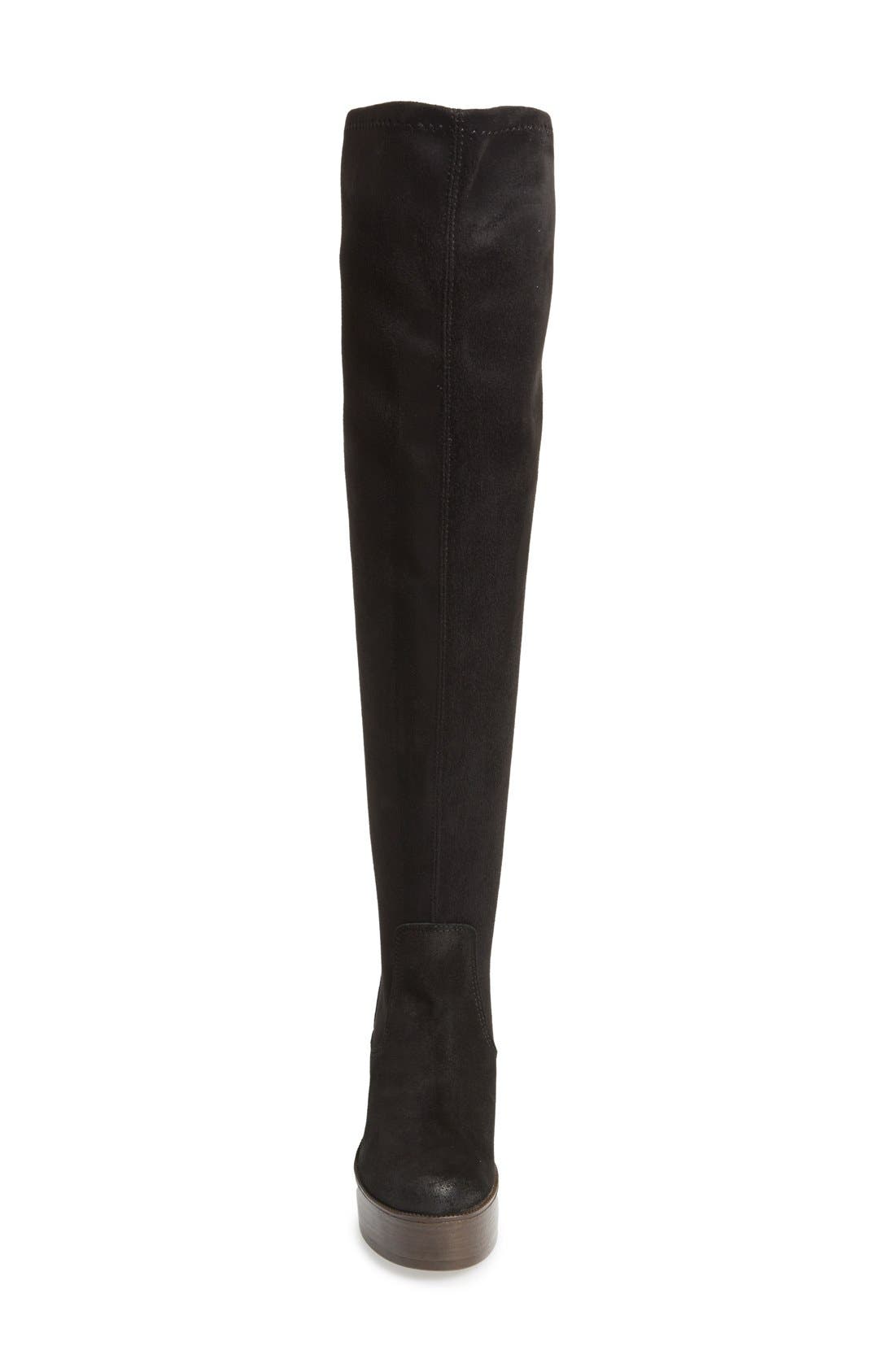 'Buddy '70s' Over the Knee Boot, Alternate, color, BLACK